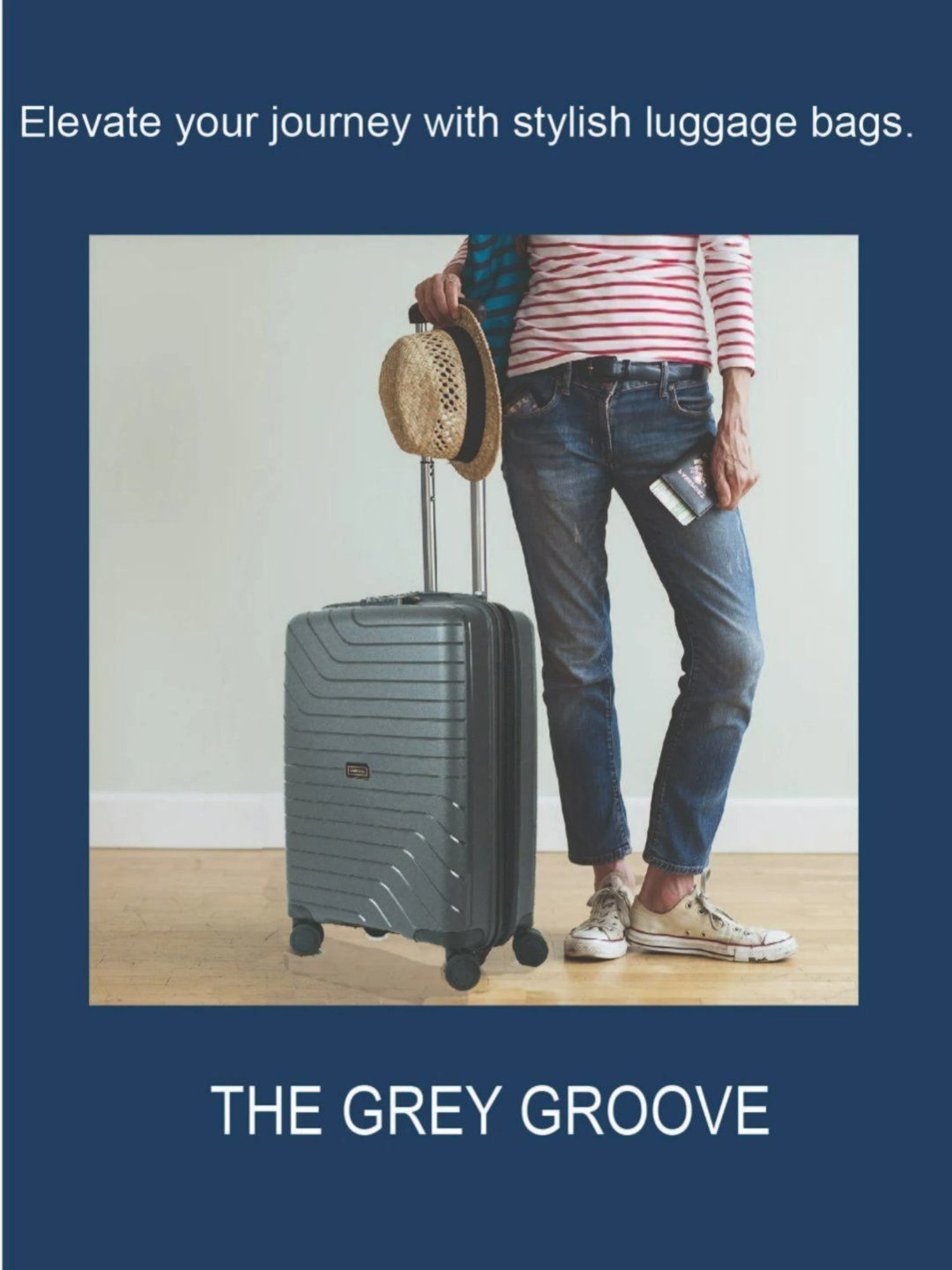 Carriall Grey 8 Wheel Small Hard Cabin Trolley - 36.5 cm