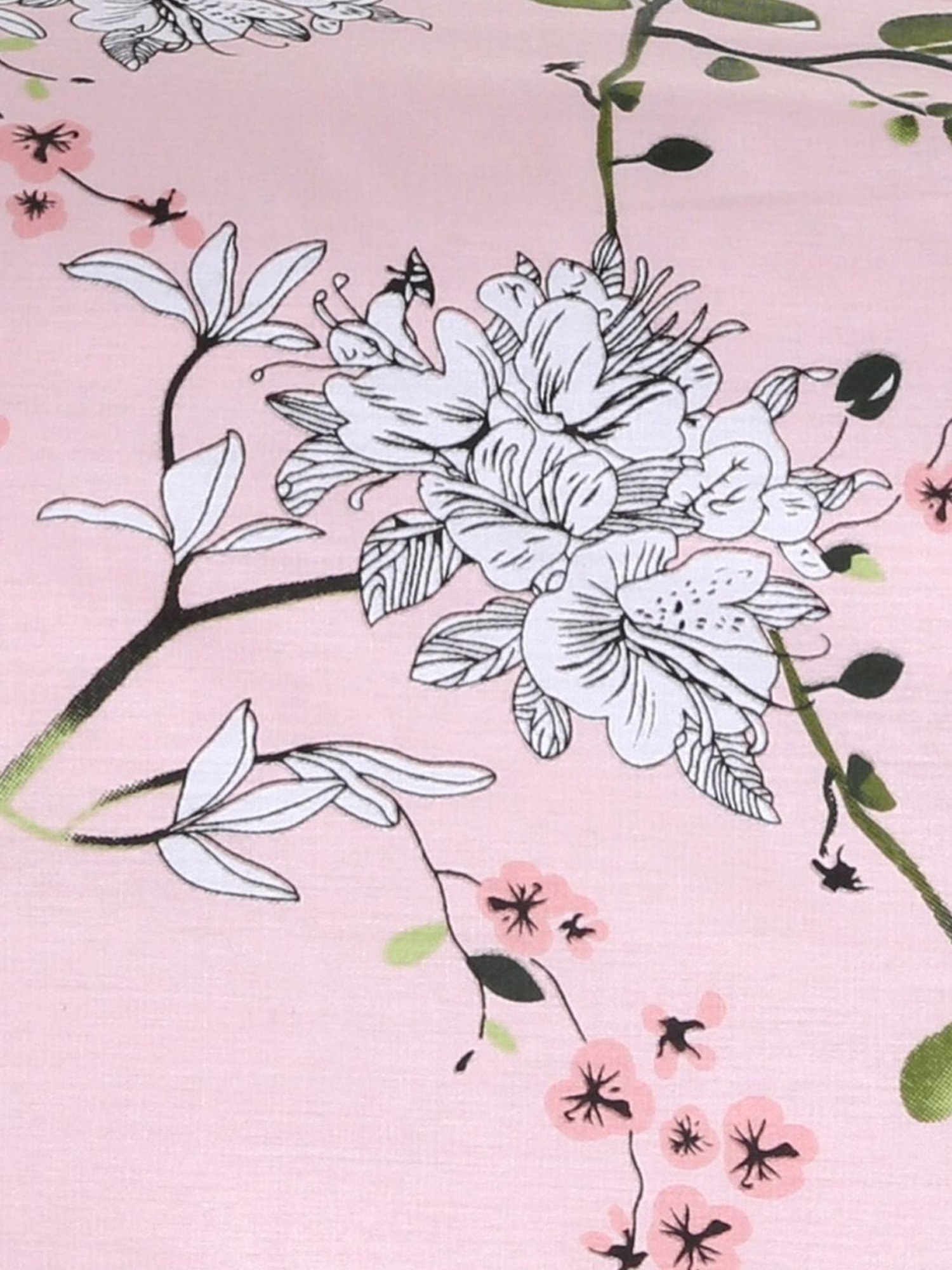 Haus & Kinder Victorian Summer Dream Printed Pink 186 TC Cotton Bed Sheet with 2 Pillow Covers