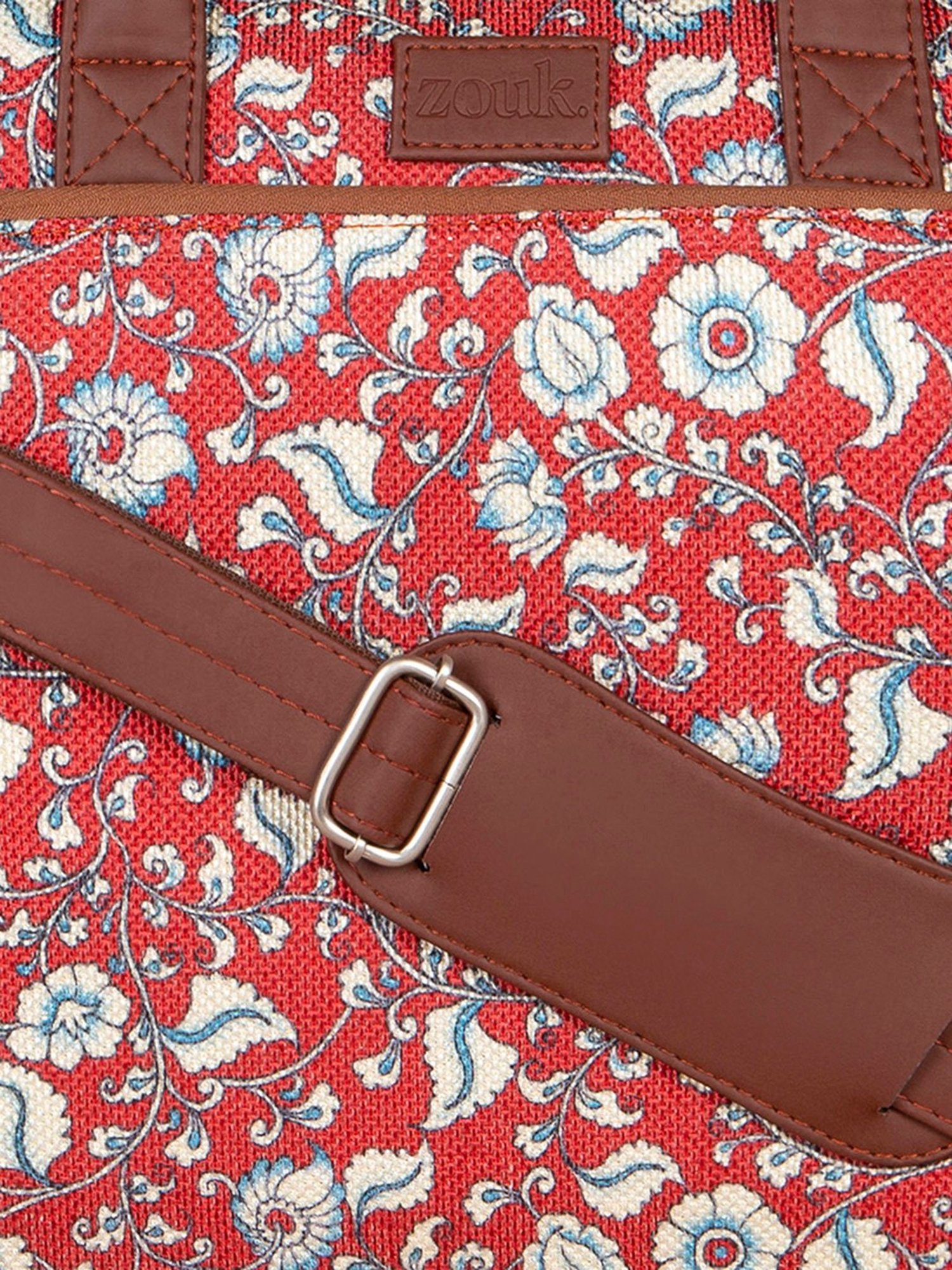 ZOUK Red Jute Large Messenger Bag