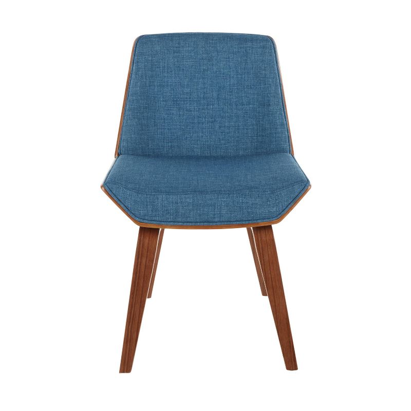 Corazza Mid-Century Modern Dining Chair Walnut/Dark Blue - LumiSource