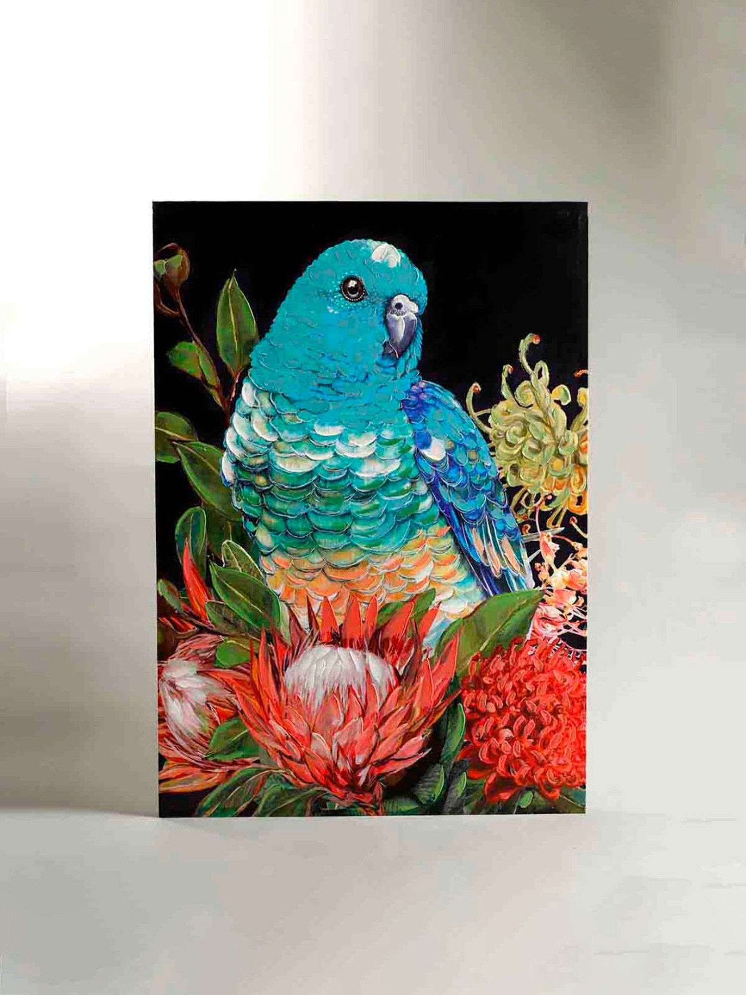 Home4U Parrot Bird Mulitcolor Canvas Wall Art
