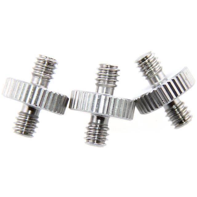 CAMVATE 1/4"-20 Male to 1/4"-20 Male Double-Ended Screw Adapter, 3-Pack #C1229