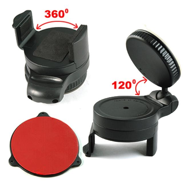 3-in-1 Car Mount Windshield Dash AC Airvent Holder Dock Window Dashboard Swivel Cradle Suction Black L9G for iPhone 5 5C 5S SE