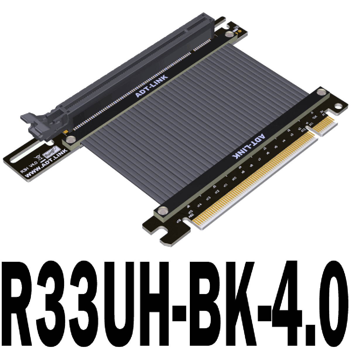 PCI-E 4.0 x16 Power Extension Cable For ATX Computer Cases Shielded Stable High Speed Cable 250mm