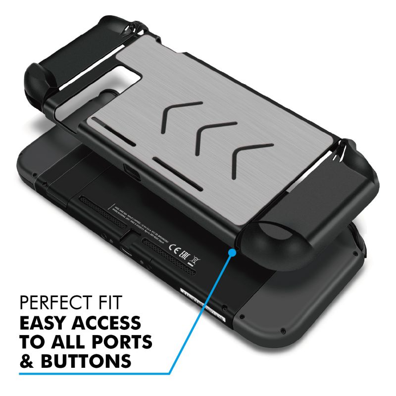 Nintendo Switch Case Cover for Console & Joy-Con Controller - Travel Friendly Aluminum Alloy Hard Shell Protector, Anti-Scratch Shockproof Protective Nintendo Switch Accessories (Silver)