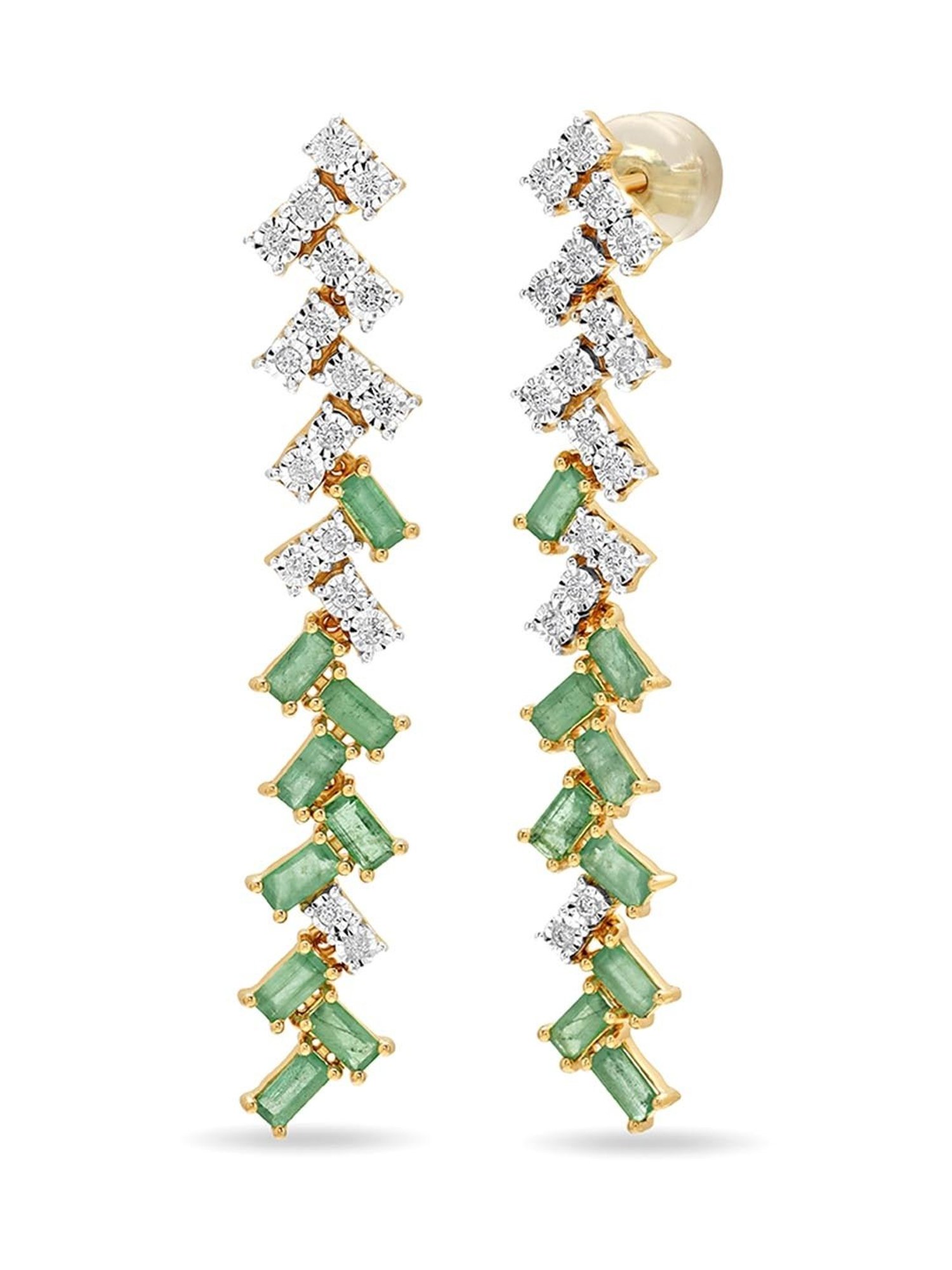 Mia by Tanishq Nature's Finest 14k Gold Enchanting Criss Cross Diamond Stud Earrrings for Women