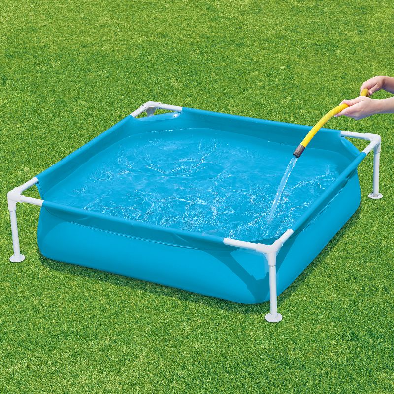 Summer Waves P30404122156 Outdoor Backyard Kids Toddler Baby Kiddie Swimming Pool, 4 x 4 x 1 Feet, Blue