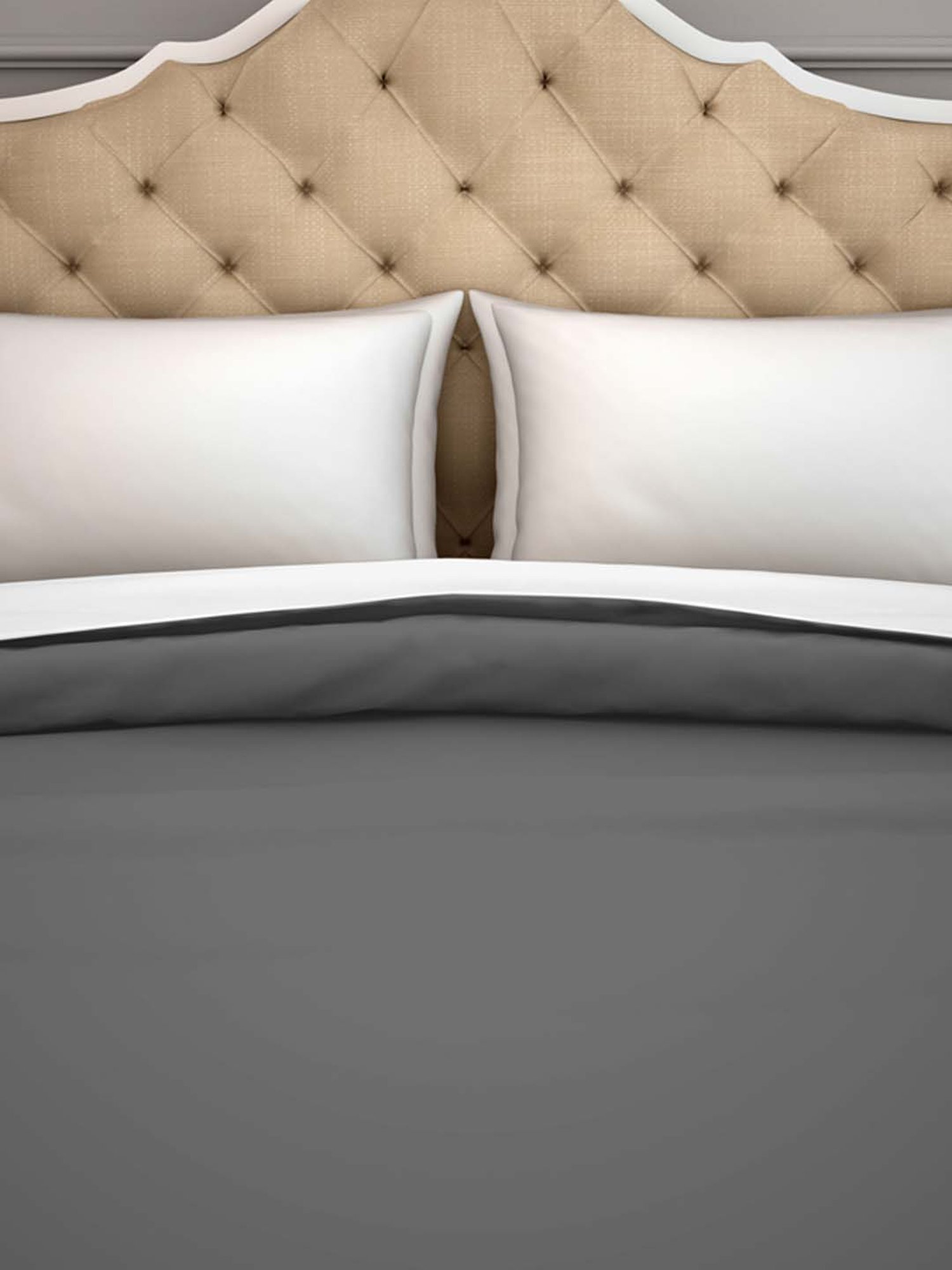 Spaces Hygro Dark Grey Cotton 300 TC Duvet Cover - Set of 1