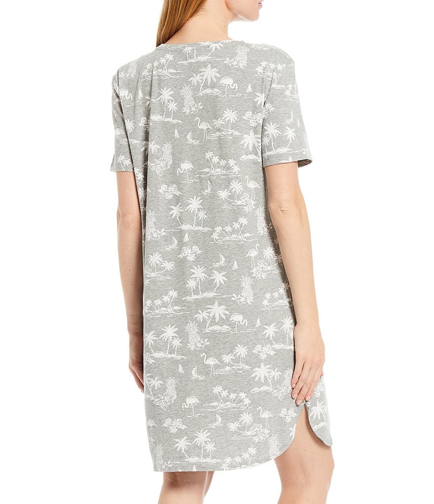 Sleep Sense Tropical Island Printed Jersey Knit Sleepshirt