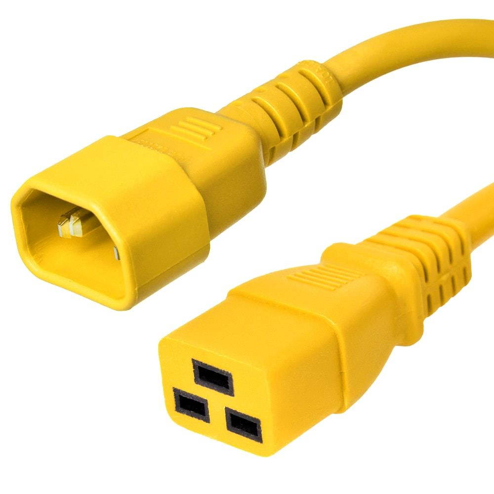 Ironbox C14 to C19 Connector Power Cord - Orange - 1 Foot - 15A/250V - 14/3 SJT - IBX-2506-01