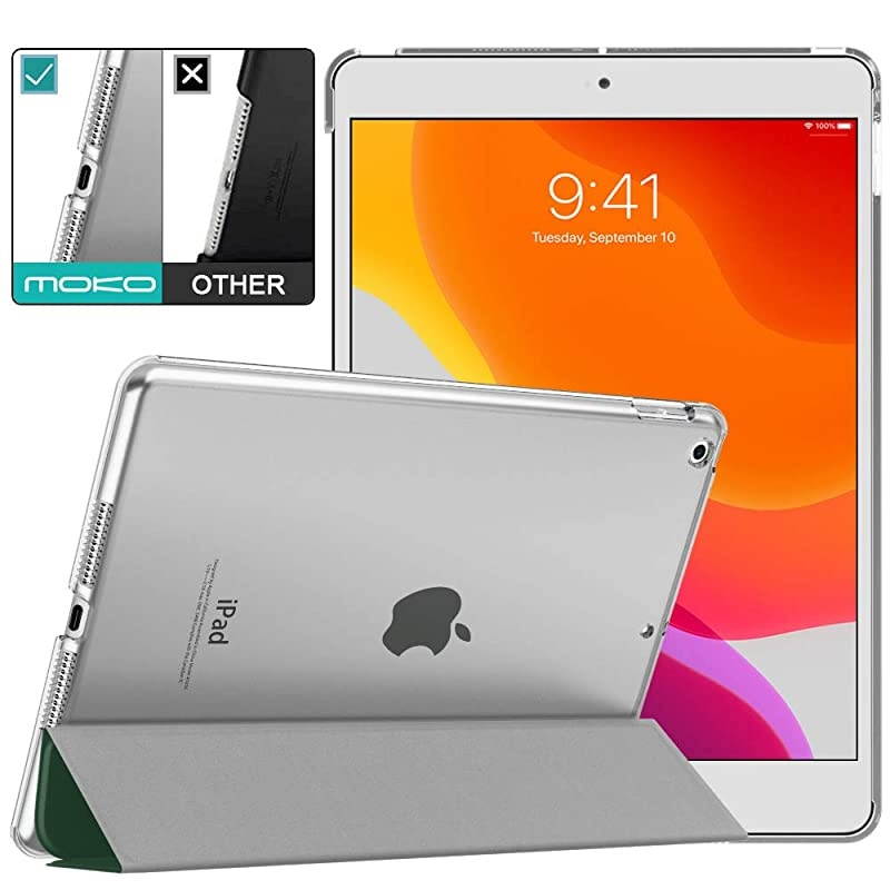 Case Fit New iPad 8th Gen 2020 / 7th Generation 2019, iPad 10.2 Case - Slim Smart Shell Stand Cover with Translucent Frosted Back Protector for iPad 10.2", Pine Forest Green(Auto Wake/Sleep)