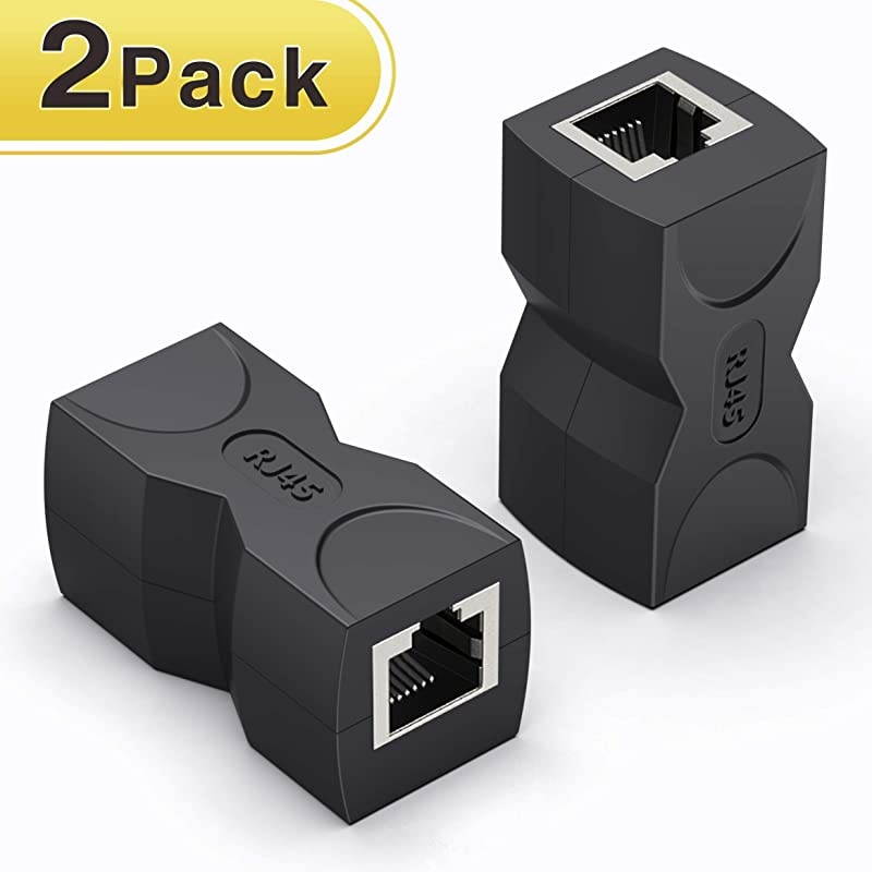 RJ45 CouplerEthernet Coupler 2 Pack in Line Coupler Cat7 Cat6 Cat5e Ethernet Cable Extender Adapter Female to Female