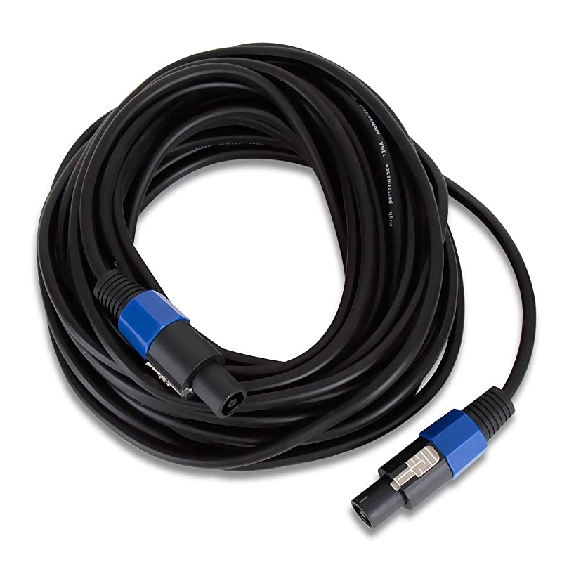 Speakon to Speakon Audio Cord 50 ft 12 Gauge Male Speakon Connector to Male Speakon Connection Black Heavy Duty Professional Speaker Cable Wire Delivers Sound  Pro PPSS50