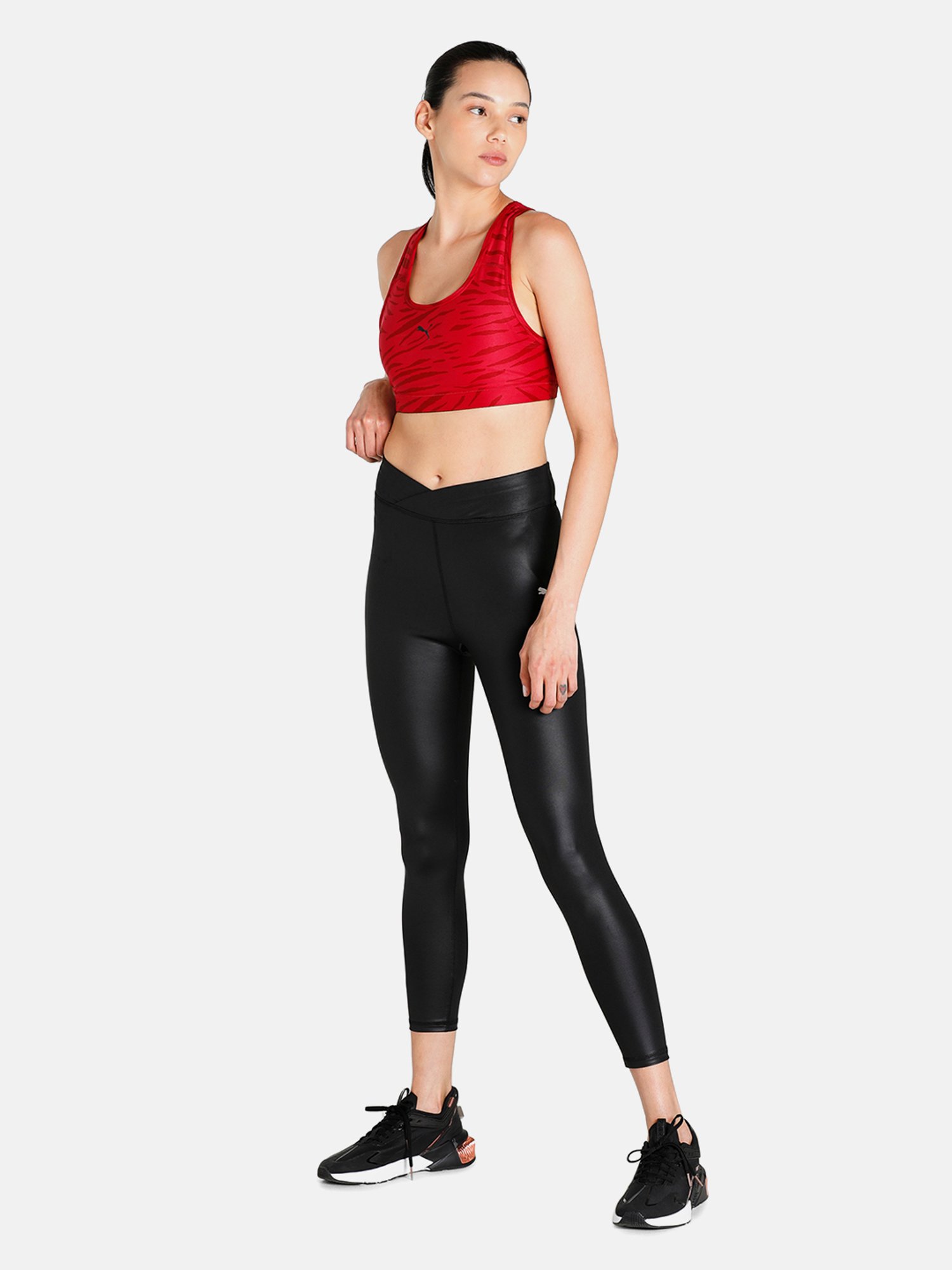 Puma Red Scoop Neck Sports Bra