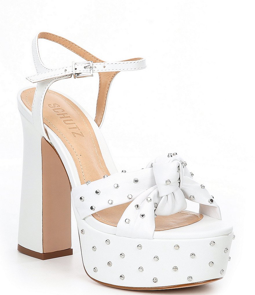 Schutz Bethina Studded Platform Knotted Sandals