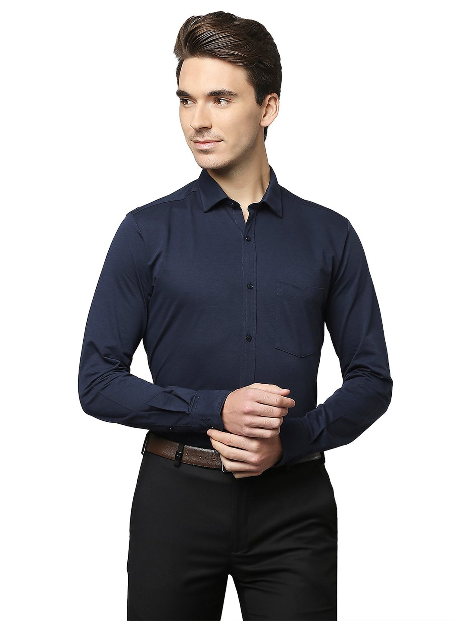 Park Avenue Navy Slim Fit Shirt