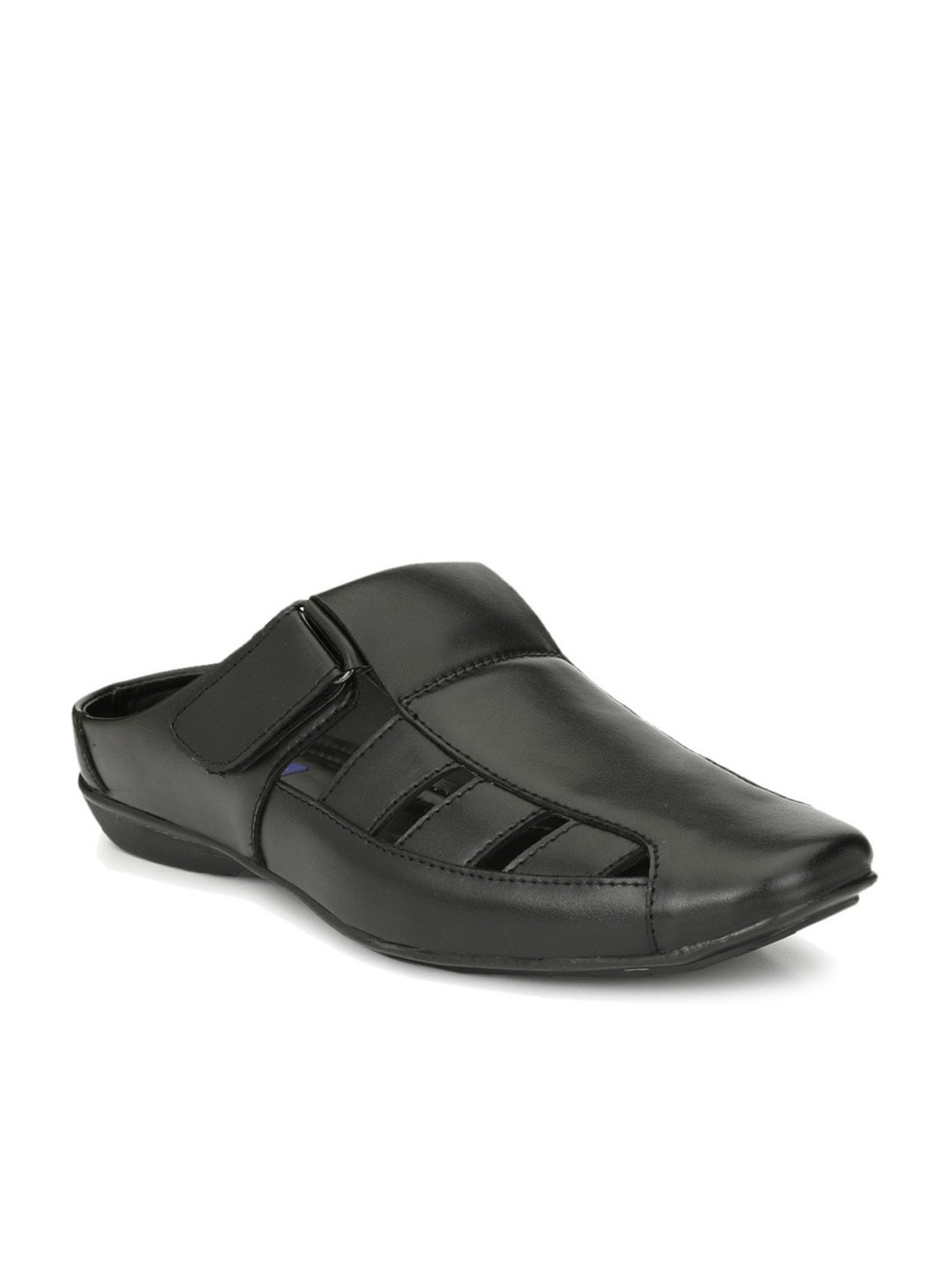 El Paso Men's Black Fisherman Sandals