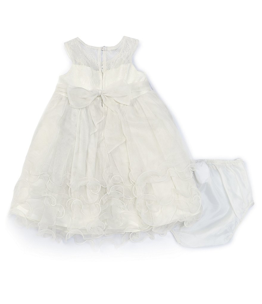 Rare Editions Baby Girls 12-24 Months Embroidered Tiered-Mesh Fit-And-Flare Dress