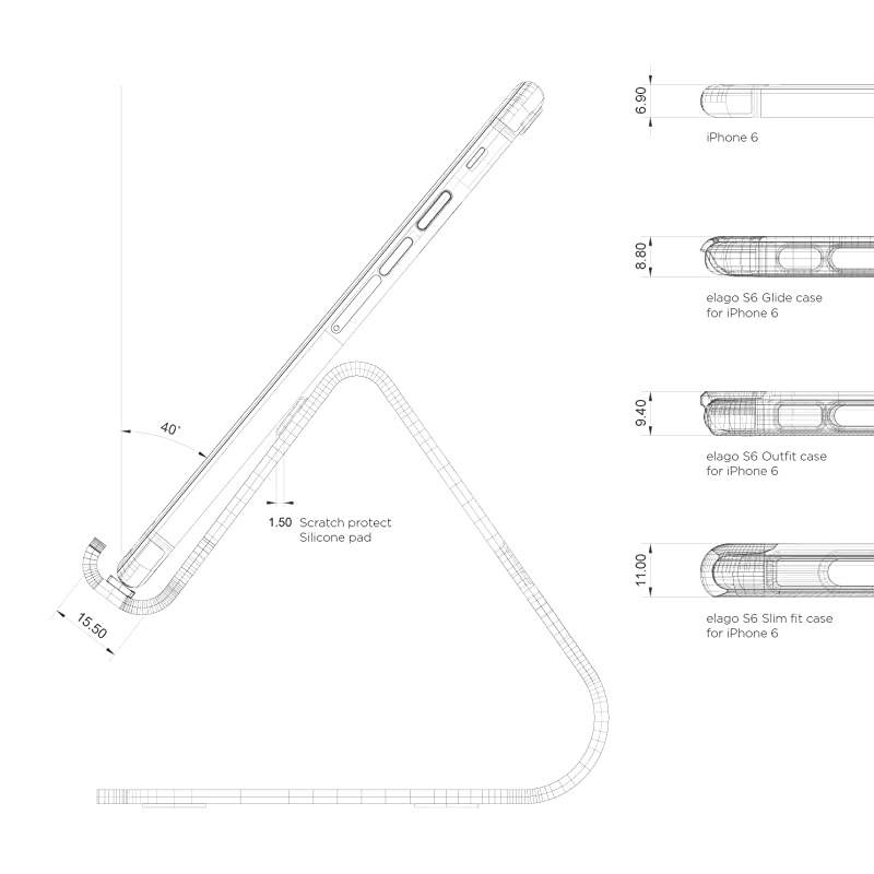 M2 Stand Silver Premium AluminumAngled for Video CallsCable Management for All iPhones Galaxy and Other Smartphones