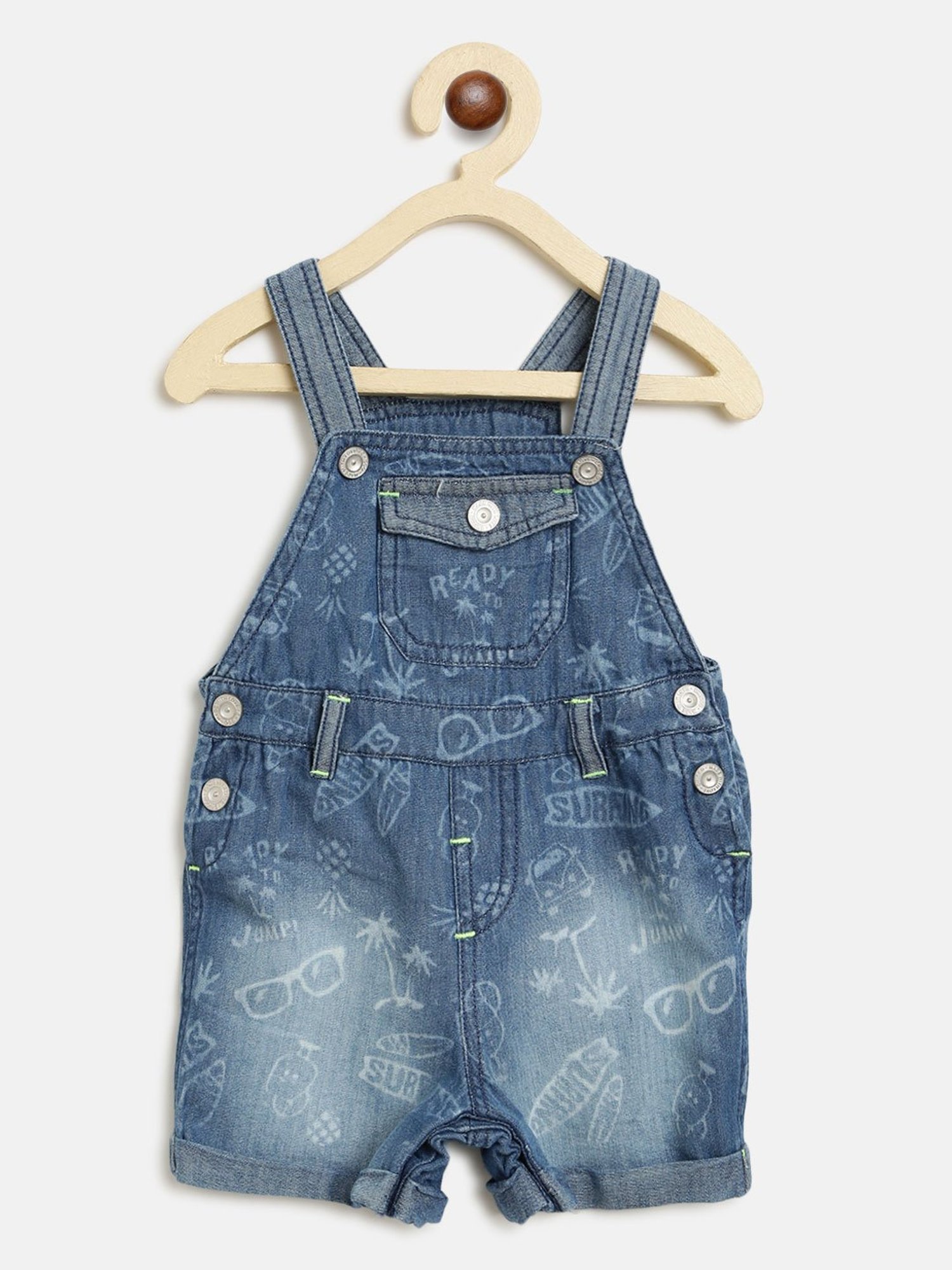 Chicco Kids Blue Printed Dungaree