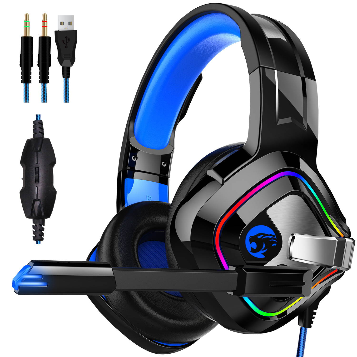 YOBO A66 RGB Gaming Headset 7.1 Sound Stereo RGB  Headphones with Microphone  for PS4 Laptop Desktop PC Gamer