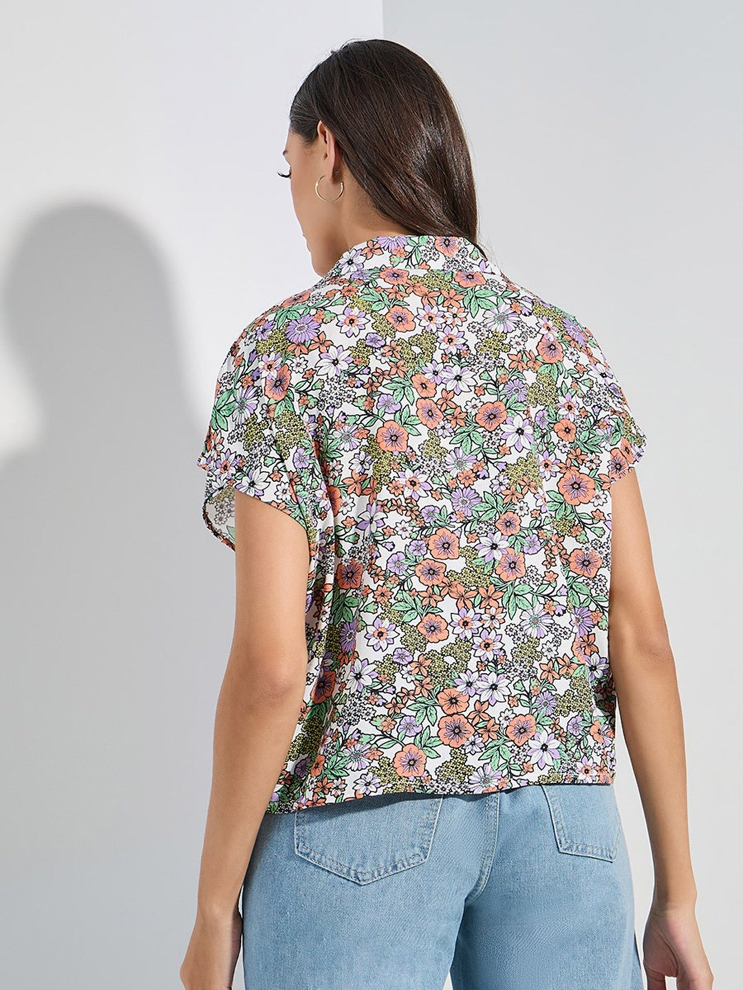 Styli Multicolor Floral Print Top