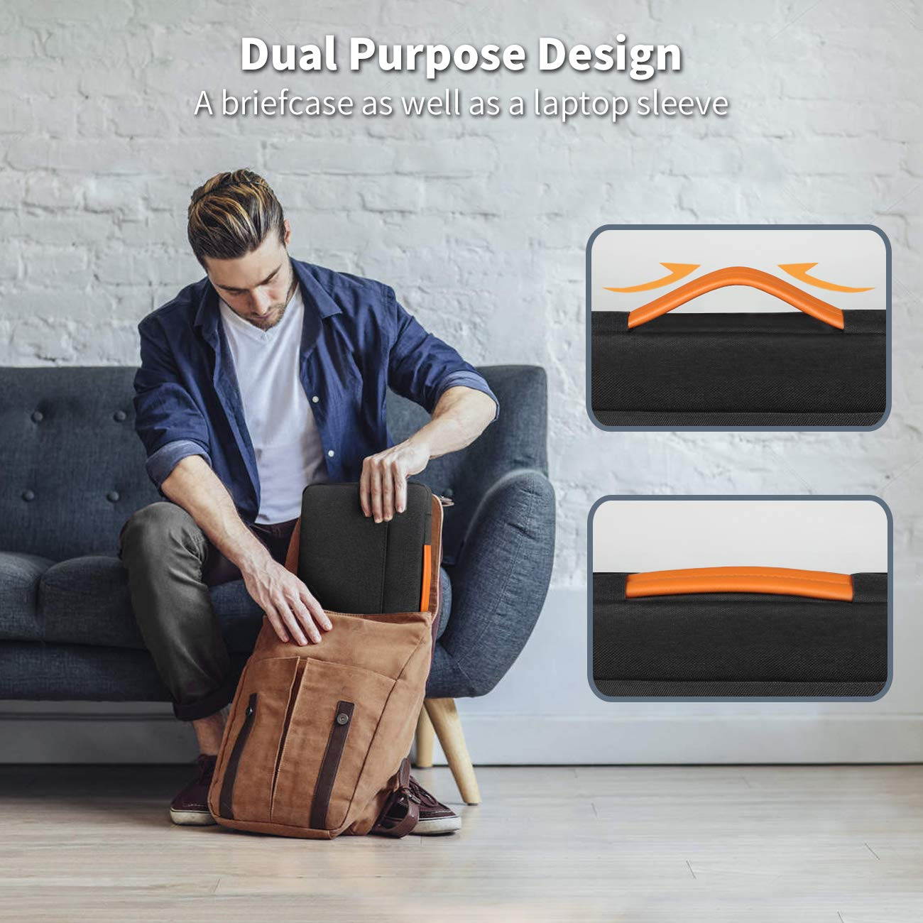 Inateck 13-13.3 Inch Laptop Case Bag Compatible 13.3 Inch MacBook Air(Including 2018)/MacBook Pro Retina 13'' 2012-2015, 2019/2018/2017/2016,Surface Pro X/7/6/5/4/3, Surface Laptop 2017/2/3 - Black