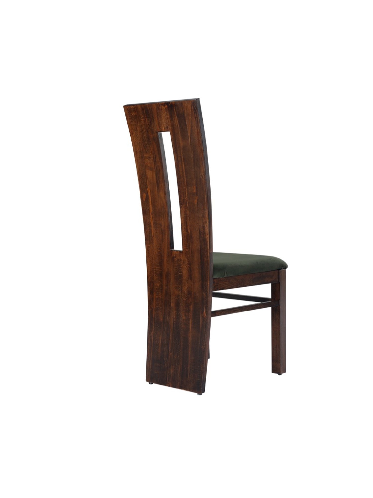 Durian Eva Brown & Olive Green Solid Wood & Fabric Dining Chair in Walnut Finish