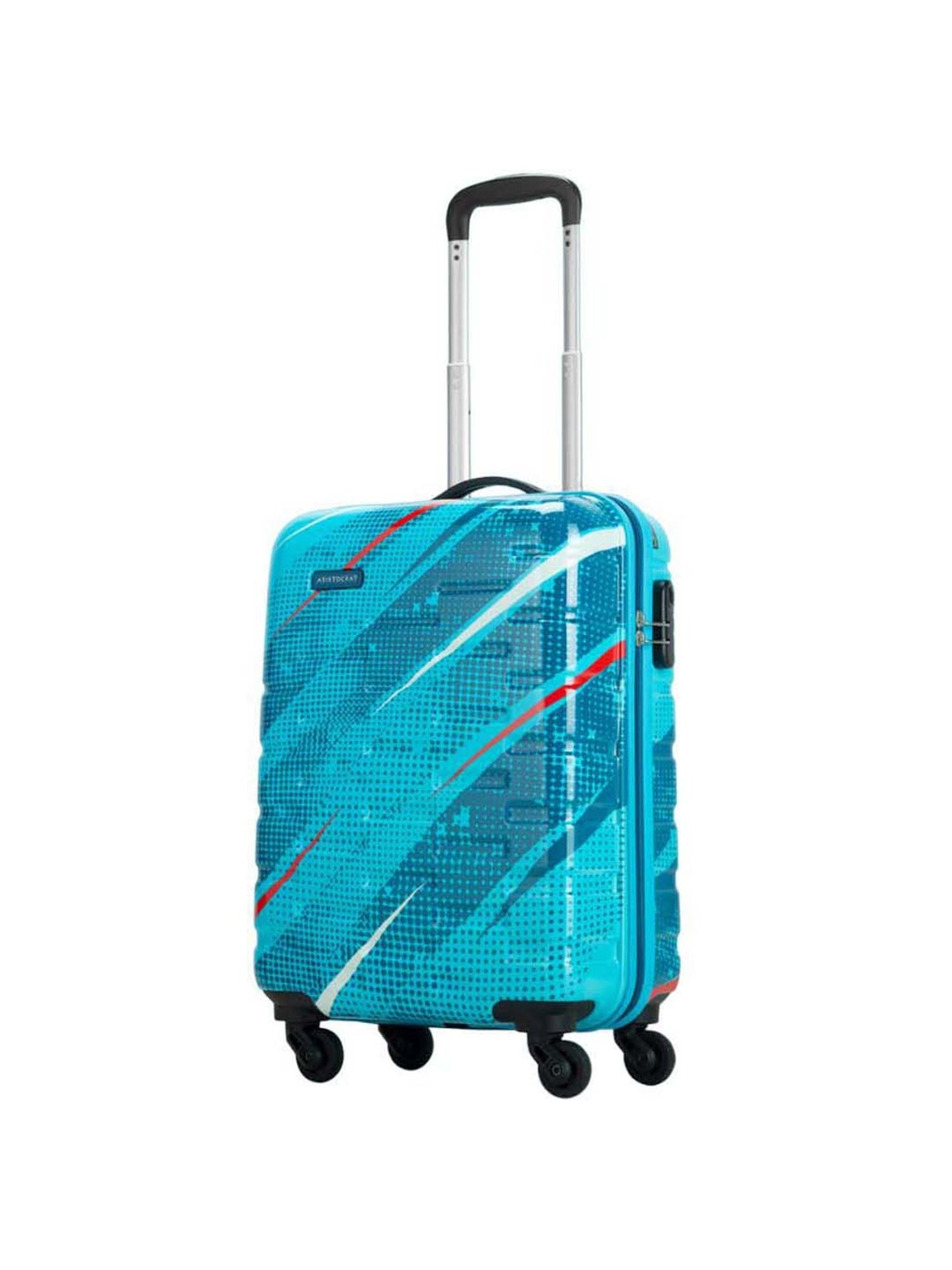 Aristocrat Radiance Blue Printed Hard Cabin Trolley Bag - 38 cm
