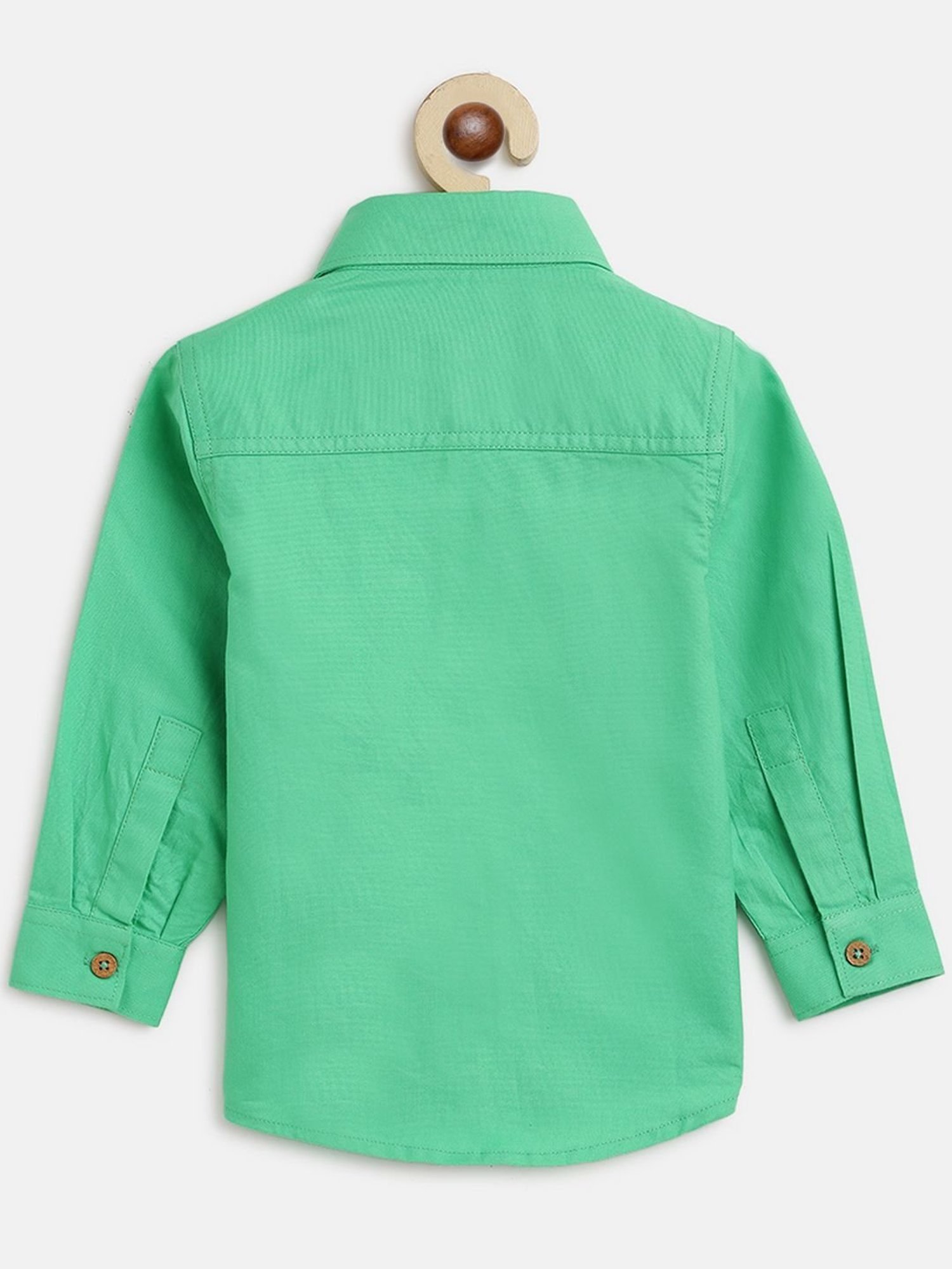 Tales & Stories Kids Green Cotton Regular Fit Full Sleeves Shirt