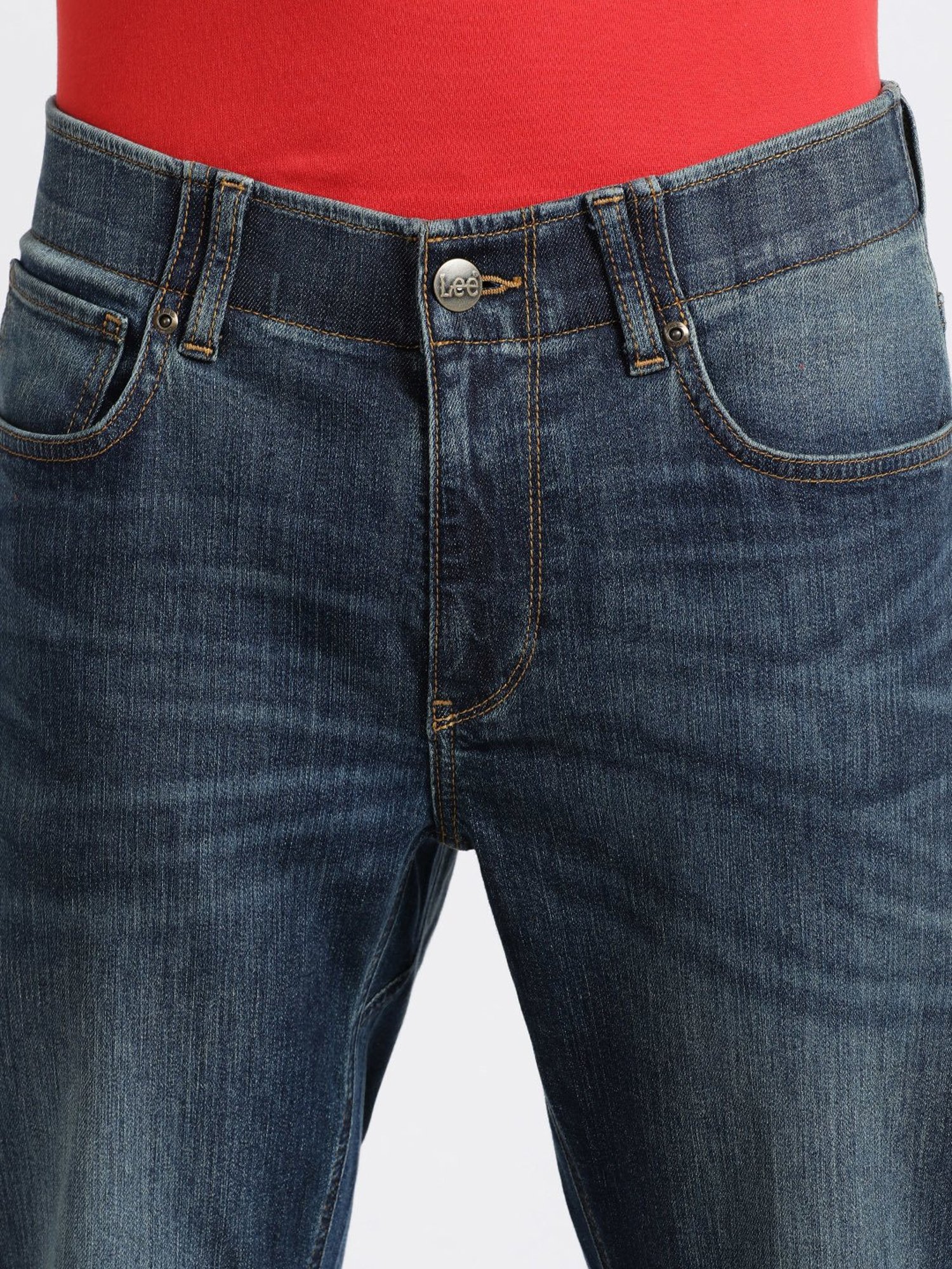 American Eagle Blue Cotton Regular Fit Jeans