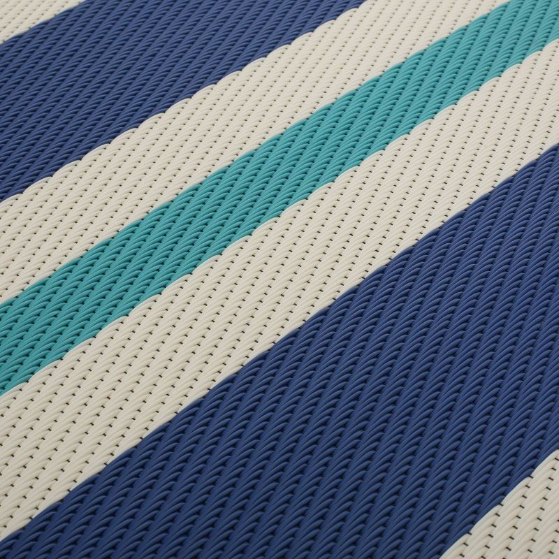 6'x9' Argosy Outdoor Modern Scatter Rug Turquoise/Cream - Christopher Knight Home