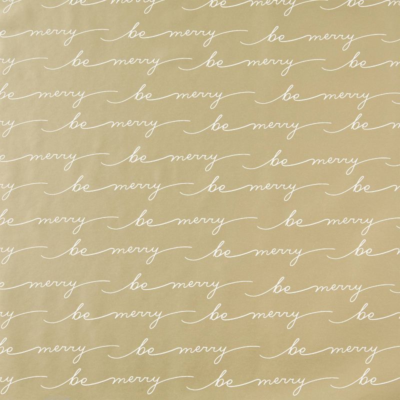 30in 25 sq ft Be Merry Gift Wrap Champagne - Wondershop™