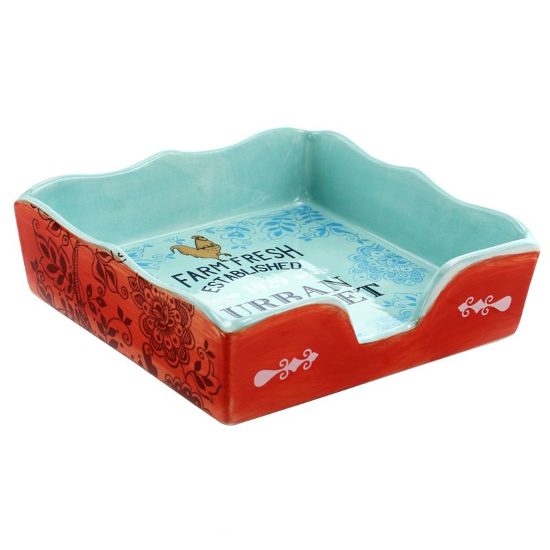 Juvale Rustic Wooden Napkin Holder for Tables (7.5 x 7.5 In)