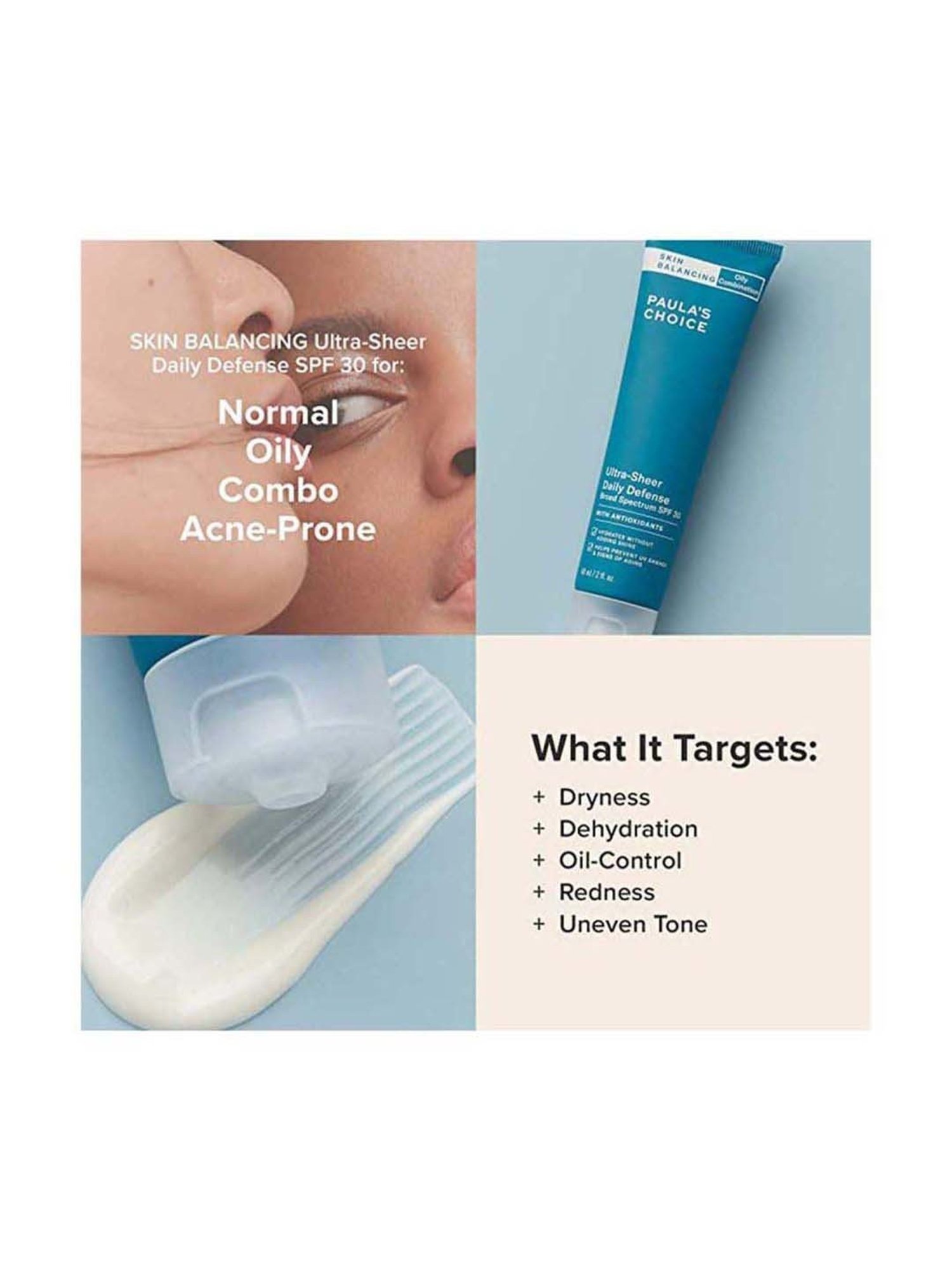 Paula's Choice Skin Balancing Ultra-Sheer Daily Defense SPF 30 Moisturizer Face Cream 60 ml