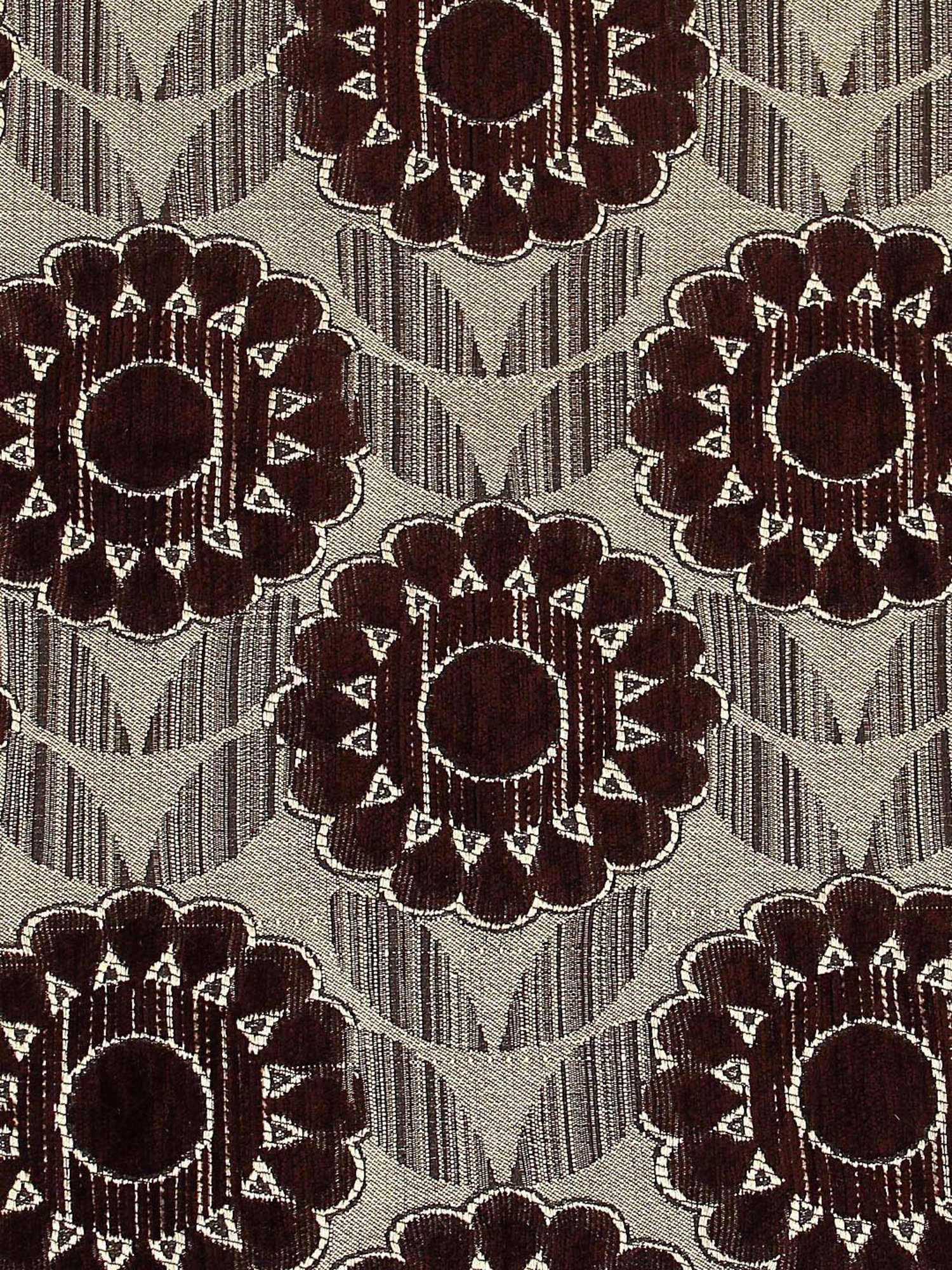 Romee Beige & Brown Chenille 5-Seater Sofa Cover Set