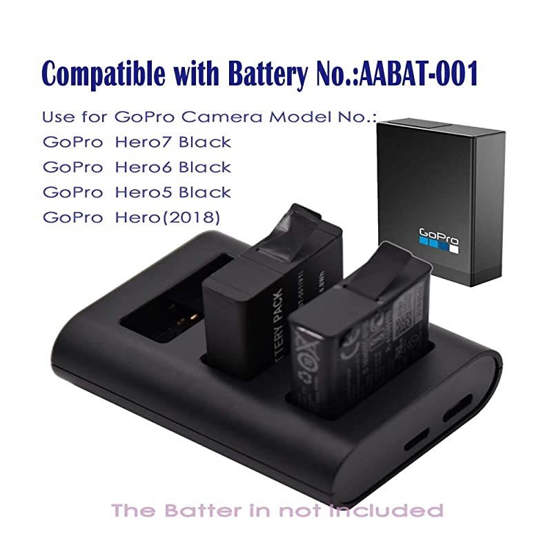 Station for GoPro Rechargeable Battery Charger 3Channel Charger GoPro Hero8Hero7BlackHero6Hero5 BlackHero2018with Type C USB Cable