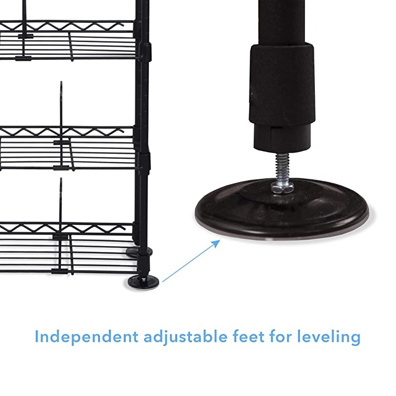 Maxsteel 5 Tier Shelving Heavy Gauge Steel Wire Media Shelving for 275 CDs152 DVDs Bluray or Games PN3010 in Black