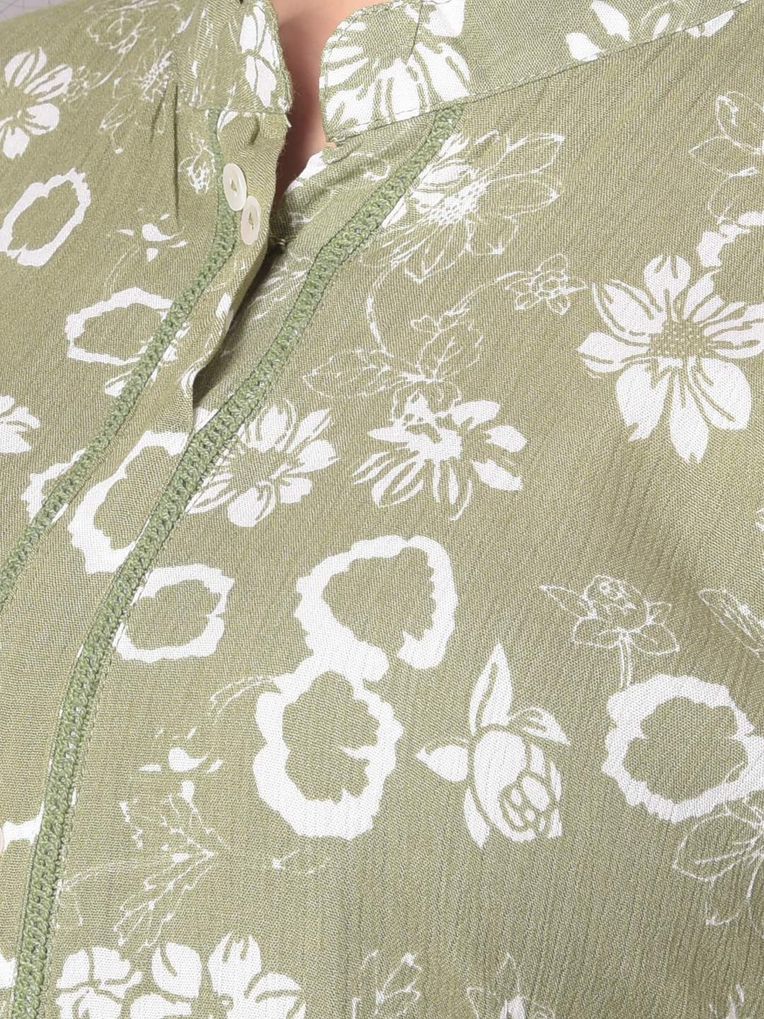 Dollar Missy Green Floral Print Straight Kurta