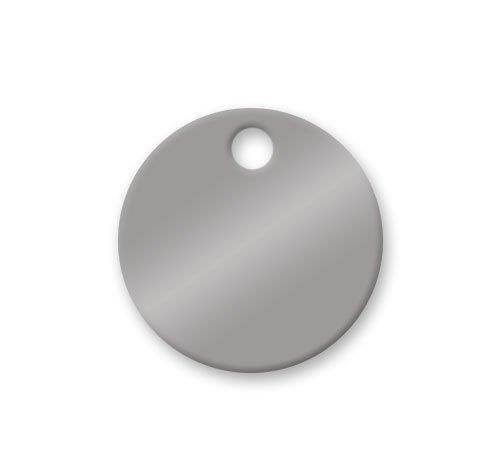 Aluminum Tags - 1-1/4 inch Anodized Aluminum Circle Tags - Pk/25 (Silver)