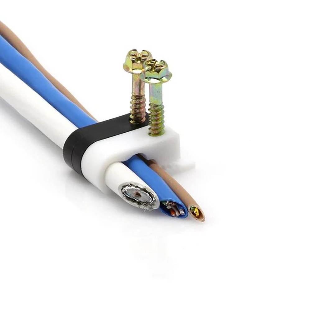 RG6 Flex Dual Coaxial Cable Clips (White, Pack of 100)