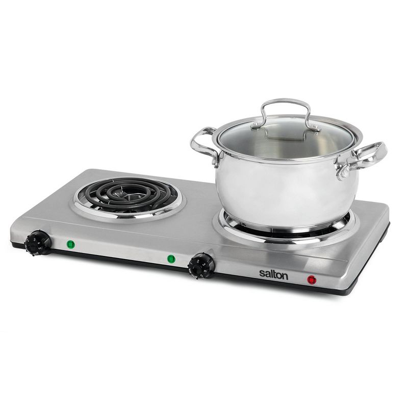 Salton Portable Cooktop Double Burner - Silver