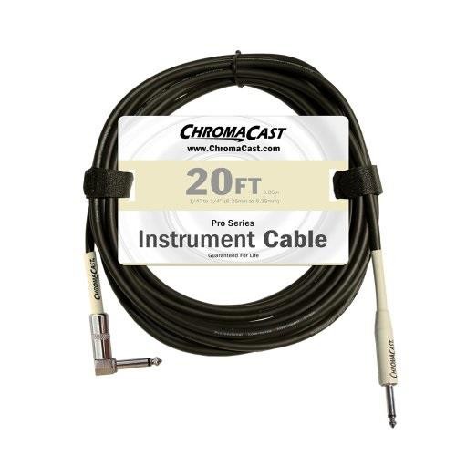 chromacast vanilla cream 20feet pro series instrument cable, anglestraight ccpscblsa20vc