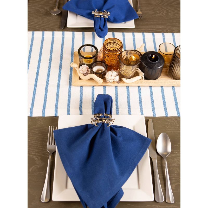 72" x 14" Cotton Lobster Stripe Kitchen Table Runner - Design Imports