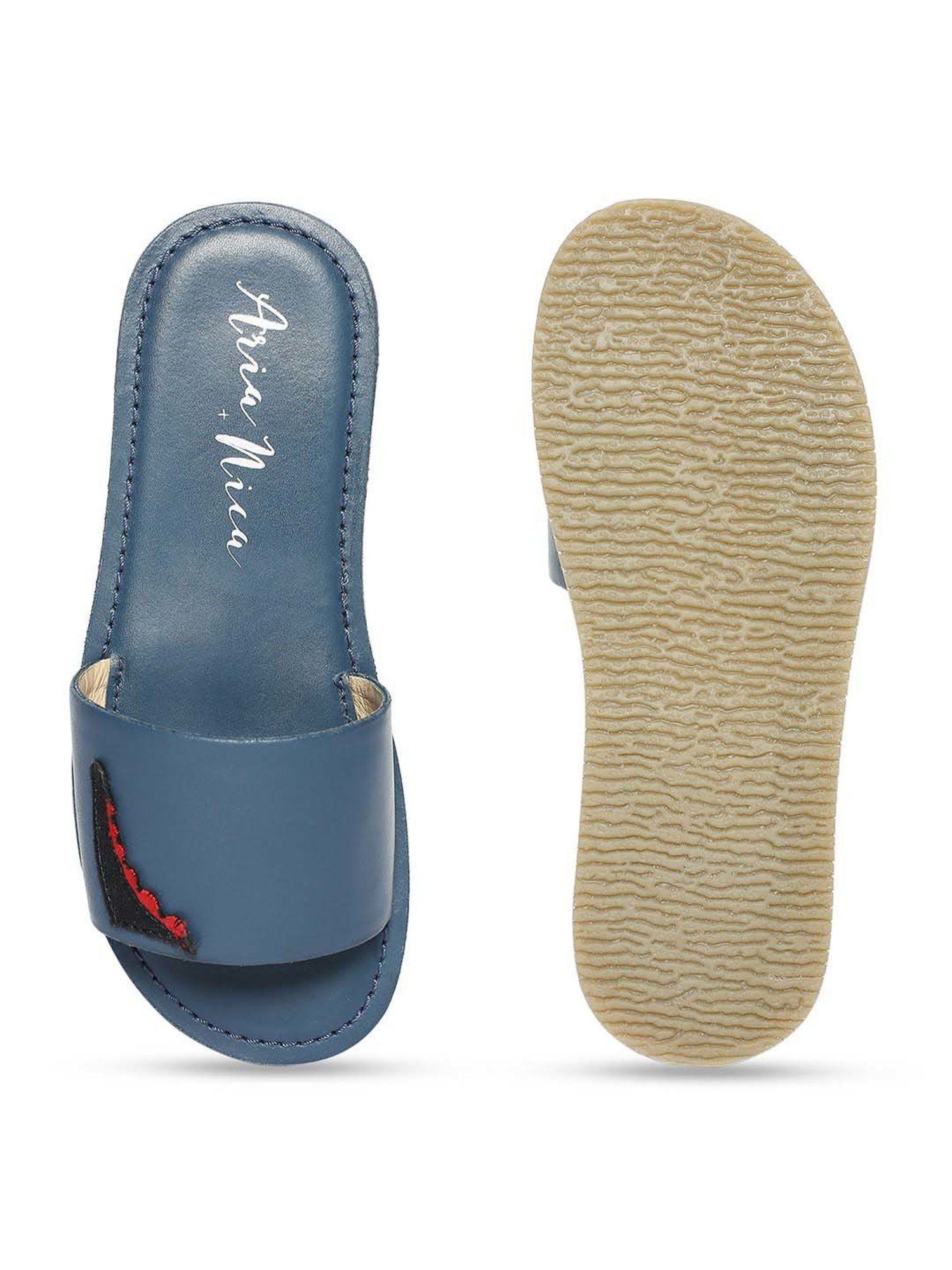 Aria Nica Kids T-Rex Navy Casual Slides