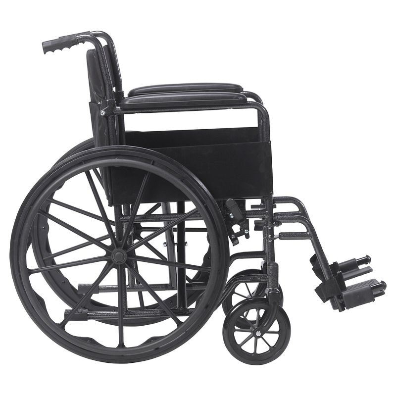 Drive Medical Silver Sport 1 Wheelchair with Full Arms and Swing away Removable Footrest
