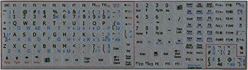 ITALIAN - ENGLISH NOTEBOOK NON-TRANSPARENT SILVER KEYBOARD STICKERS