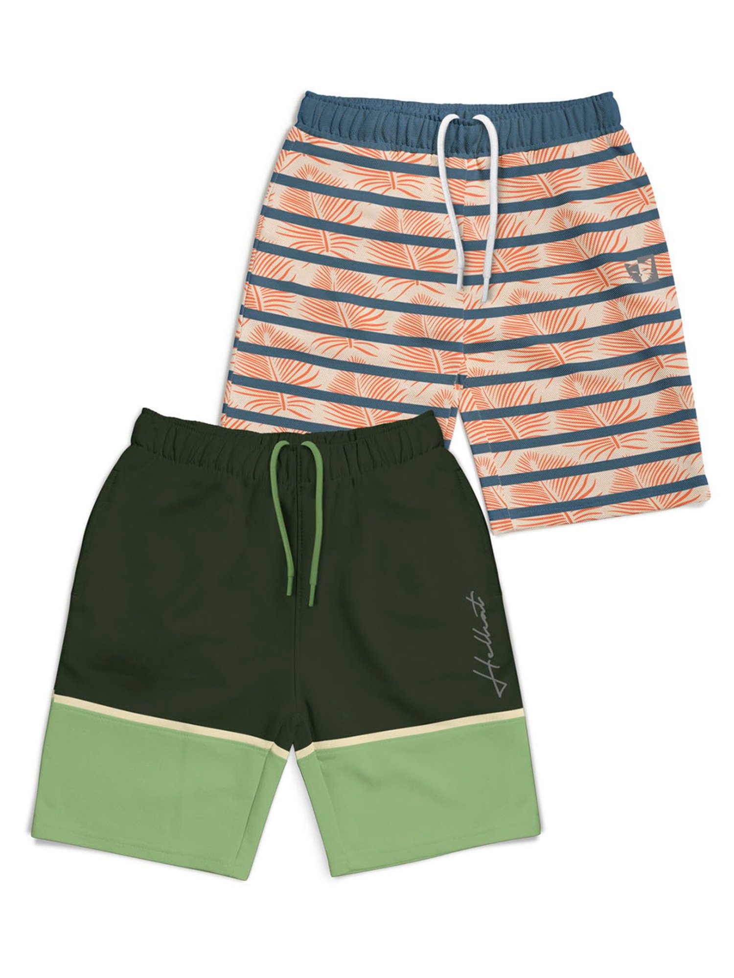HELLCAT Boys Multi Color Block Shorts (Pack Of 2)