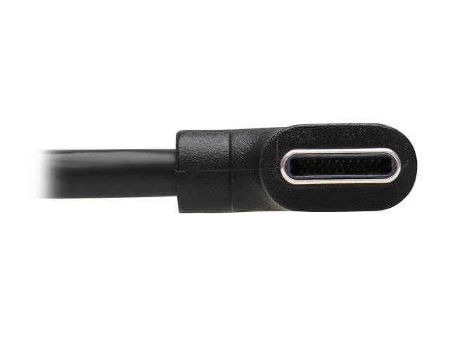 USB-C Cable (M/M) - USB 2.0, Thunderbolt 3, 60W PD Charging, Right-Angle Plug, Black, 1 m (3.3 ft.)