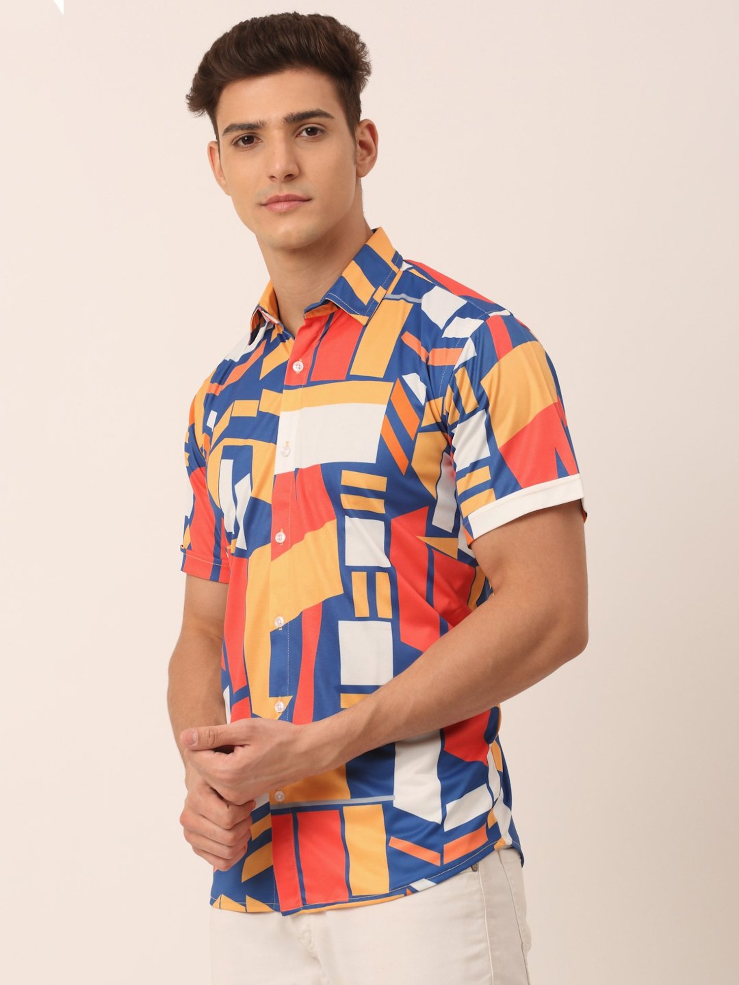Jainish Multicolor Regular Fit Printed Cotton Shirt